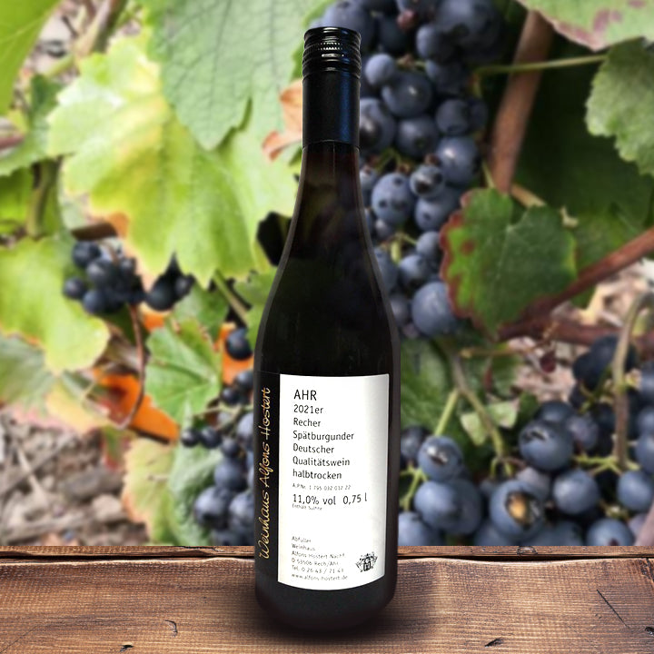 2021 Recher Spätburgunder Qualitätswein halbtrocken 750 ml. Rotwein halbtrocken