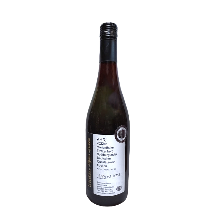 2022 Marienthaler Trotzenberg Spätburgunder Qualitätswein trocken 750 ml. Steilstlagenweine Rot
