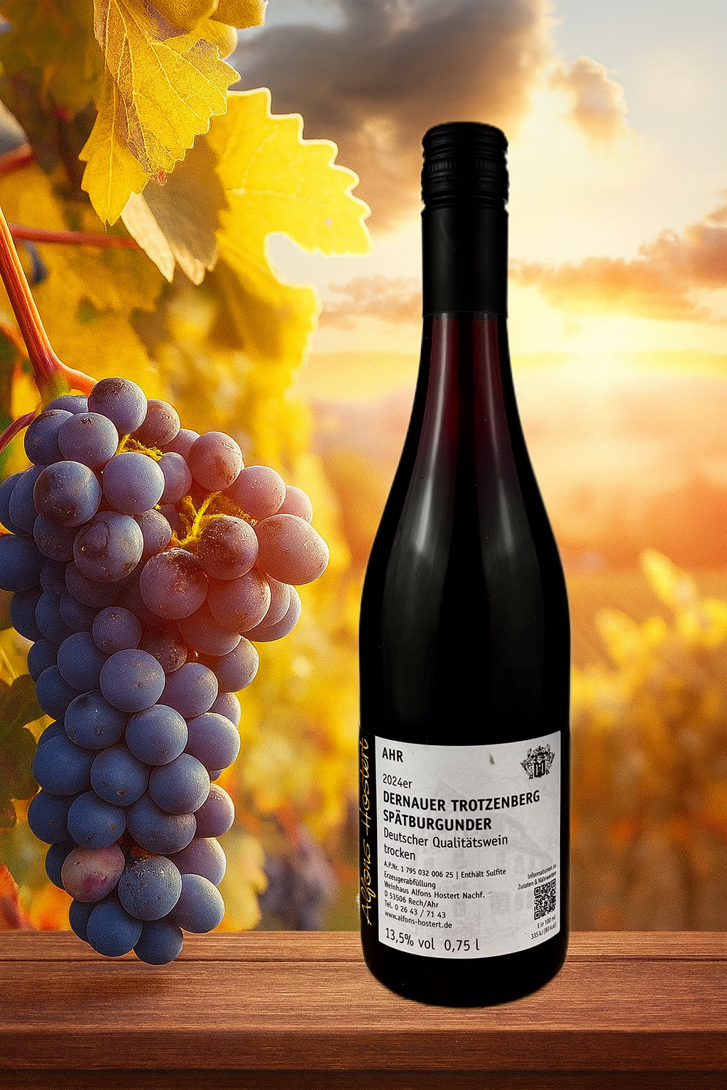 2024 Dernauer Trotzenberg Spätburgunder Qualitätswein trocken 750 ml. Steilstlagenweine Rot